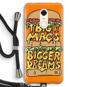 CaseCompany Big Macs Bigger Dreams: Xiaomi Redmi 5 Transparant Hoesje met koord