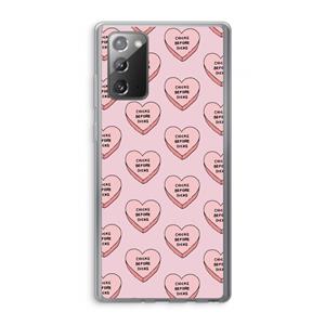 CaseCompany Chicks before dicks: Samsung Galaxy Note 20 / Note 20 5G Transparant Hoesje