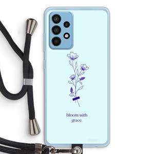 CaseCompany Bloom with grace: Samsung Galaxy A52 Transparant Hoesje met koord