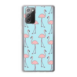 CaseCompany Anything Flamingoes: Samsung Galaxy Note 20 / Note 20 5G Transparant Hoesje