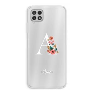 CaseCompany Pink Bouquet: Samsung Galaxy A22 4G Transparant Hoesje