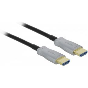 DeLock 84133 HDMI kabel 50 m HDMI Type A (Standaard) Zwart, Grijs