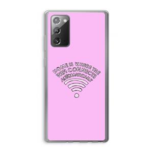 CaseCompany Home Is Where The Wifi Is: Samsung Galaxy Note 20 / Note 20 5G Transparant Hoesje