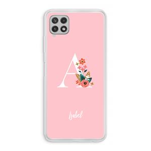 CaseCompany Pink Bouquet: Samsung Galaxy A22 4G Transparant Hoesje