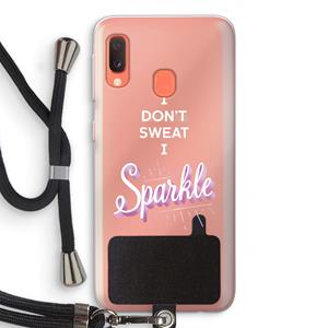 CaseCompany Sparkle quote: Samsung Galaxy A20e Transparant Hoesje met koord
