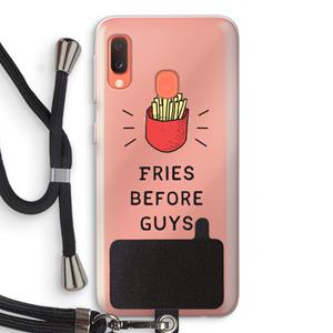 CaseCompany Fries before guys: Samsung Galaxy A20e Transparant Hoesje met koord