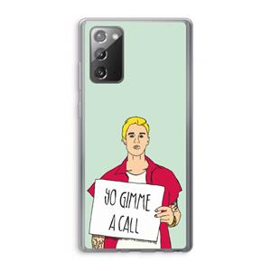 CaseCompany Gimme a call: Samsung Galaxy Note 20 / Note 20 5G Transparant Hoesje
