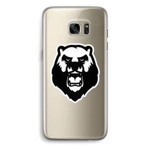 CaseCompany Angry Bear (white): Samsung Galaxy S7 Edge Transparant Hoesje