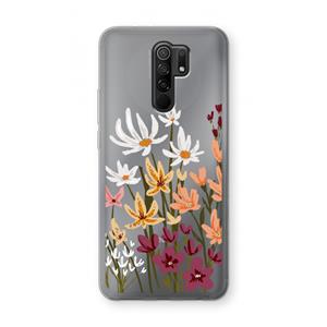 CaseCompany Painted wildflowers: Xiaomi Redmi 9 Transparant Hoesje