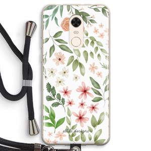 CaseCompany Botanical sweet flower heaven: Xiaomi Redmi 5 Transparant Hoesje met koord