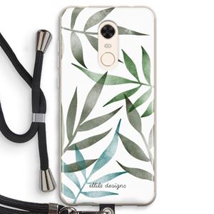CaseCompany Tropical watercolor leaves: Xiaomi Redmi 5 Transparant Hoesje met koord