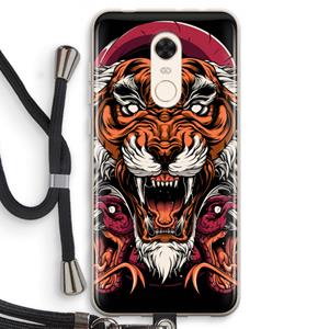CaseCompany Tiger and Rattlesnakes: Xiaomi Redmi 5 Transparant Hoesje met koord