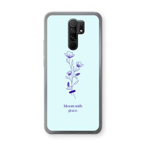 CaseCompany Bloom with grace: Xiaomi Redmi 9 Transparant Hoesje