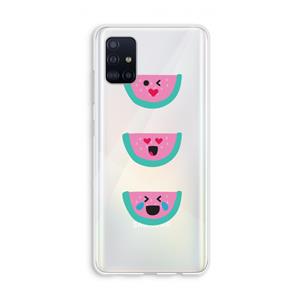 CaseCompany Smiley watermeloen: Galaxy A51 4G Transparant Hoesje