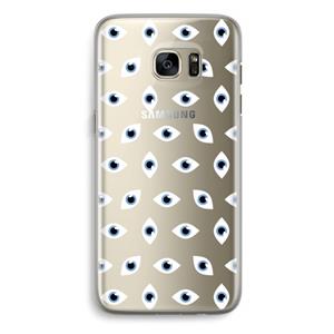 CaseCompany Eyes pattern: Samsung Galaxy S7 Edge Transparant Hoesje