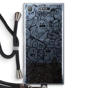 CaseCompany Vexx Black City : Sony Xperia XZ1 Transparant Hoesje met koord