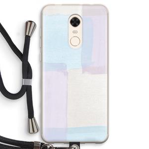 CaseCompany Square pastel: Xiaomi Redmi 5 Transparant Hoesje met koord