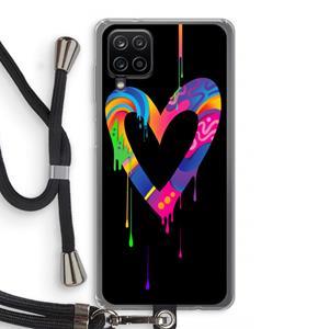 CaseCompany Melts My Heart: Samsung Galaxy A12 Transparant Hoesje met koord