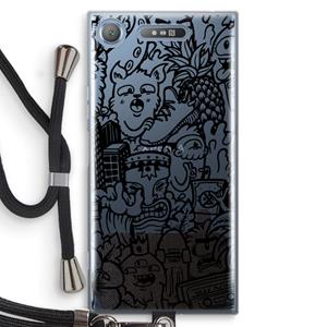 CaseCompany Vexx Black Mixtape: Sony Xperia XZ1 Transparant Hoesje met koord