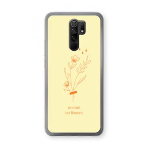 CaseCompany No rain no flowers: Xiaomi Redmi 9 Transparant Hoesje