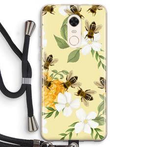 CaseCompany No flowers without bees: Xiaomi Redmi 5 Transparant Hoesje met koord