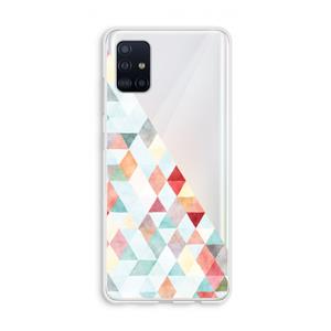 CaseCompany Gekleurde driehoekjes pastel: Galaxy A51 4G Transparant Hoesje