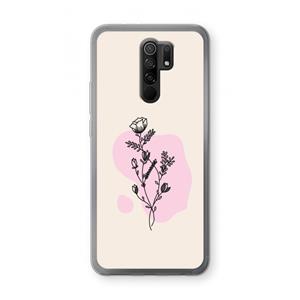 CaseCompany Roses are red: Xiaomi Redmi 9 Transparant Hoesje