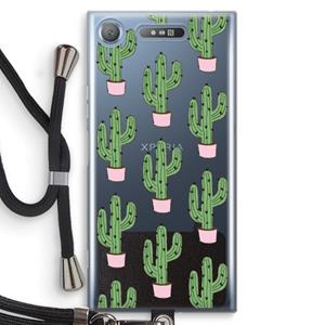 CaseCompany Cactus Lover: Sony Xperia XZ1 Transparant Hoesje met koord