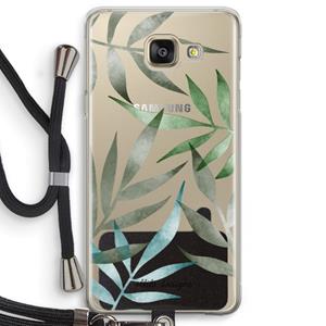 CaseCompany Tropical watercolor leaves: Samsung Galaxy A5 (2016) Transparant Hoesje met koord