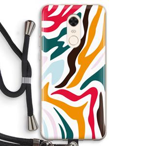 CaseCompany Colored Zebra: Xiaomi Redmi 5 Transparant Hoesje met koord