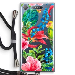 CaseCompany Papegaaien: Sony Xperia XZ1 Transparant Hoesje met koord