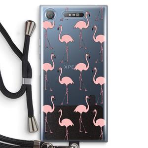 CaseCompany Anything Flamingoes: Sony Xperia XZ1 Transparant Hoesje met koord