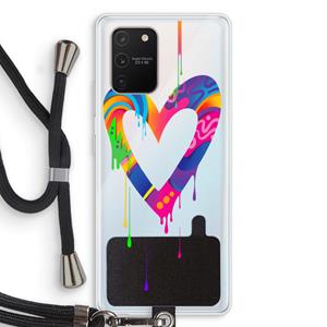 CaseCompany Melts My Heart: Samsung Galaxy S10 Lite Transparant Hoesje met koord