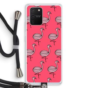 CaseCompany Flamingo: Samsung Galaxy S10 Lite Transparant Hoesje met koord
