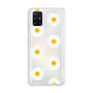 CaseCompany Margrietjes: Galaxy A51 4G Transparant Hoesje