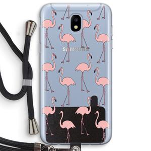 CaseCompany Anything Flamingoes: Samsung Galaxy J5 (2017) Transparant Hoesje met koord