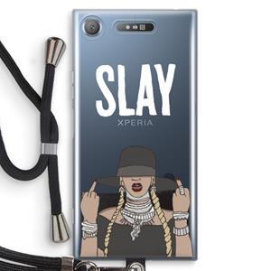 CaseCompany Slay All Day: Sony Xperia XZ1 Transparant Hoesje met koord