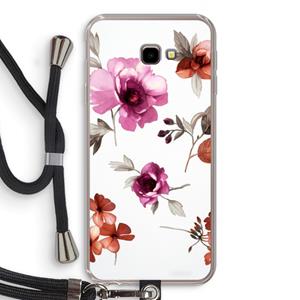 CaseCompany Geschilderde bloemen: Samsung Galaxy J4 Plus Transparant Hoesje met koord