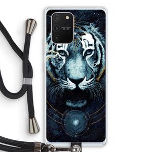 CaseCompany Darkness Tiger: Samsung Galaxy S10 Lite Transparant Hoesje met koord