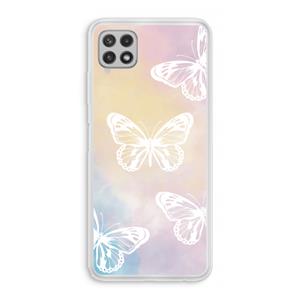 CaseCompany White butterfly: Samsung Galaxy A22 4G Transparant Hoesje