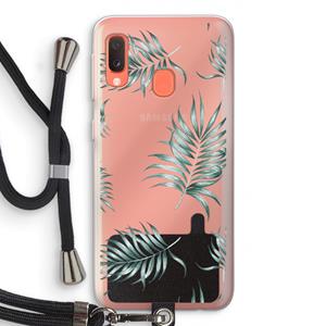 CaseCompany Simple leaves: Samsung Galaxy A20e Transparant Hoesje met koord