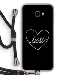 CaseCompany Best heart black: Samsung Galaxy J4 Plus Transparant Hoesje met koord