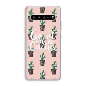 CaseCompany Cactus quote: Samsung Galaxy S10 5G Transparant Hoesje