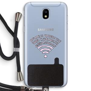 CaseCompany Home Is Where The Wifi Is: Samsung Galaxy J5 (2017) Transparant Hoesje met koord