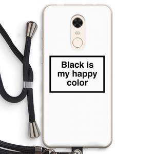 CaseCompany Black is my happy color: Xiaomi Redmi 5 Transparant Hoesje met koord