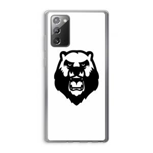 CaseCompany Angry Bear (white): Samsung Galaxy Note 20 / Note 20 5G Transparant Hoesje