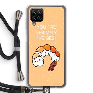 CaseCompany You're Shrimply The Best: Samsung Galaxy A12 Transparant Hoesje met koord