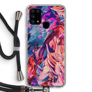 CaseCompany Pink Orchard: Samsung Galaxy M31 Transparant Hoesje met koord