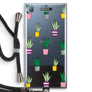 CaseCompany Sanseveria: Sony Xperia XZ1 Transparant Hoesje met koord