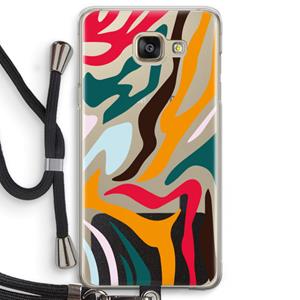 CaseCompany Colored Zebra: Samsung Galaxy A5 (2016) Transparant Hoesje met koord
